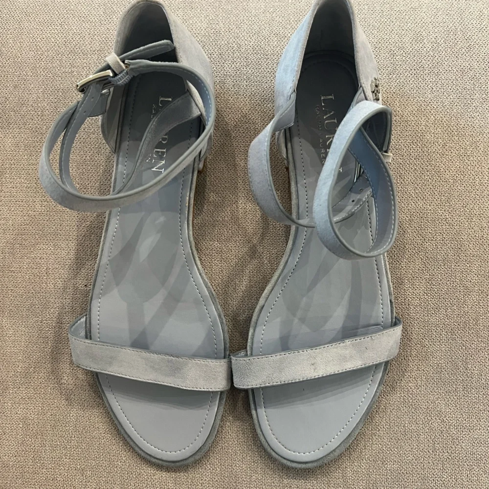 Palph Lauren Betha Blue Suede Ankle Sandal’s Size 7.5 - Picture 3 of 8